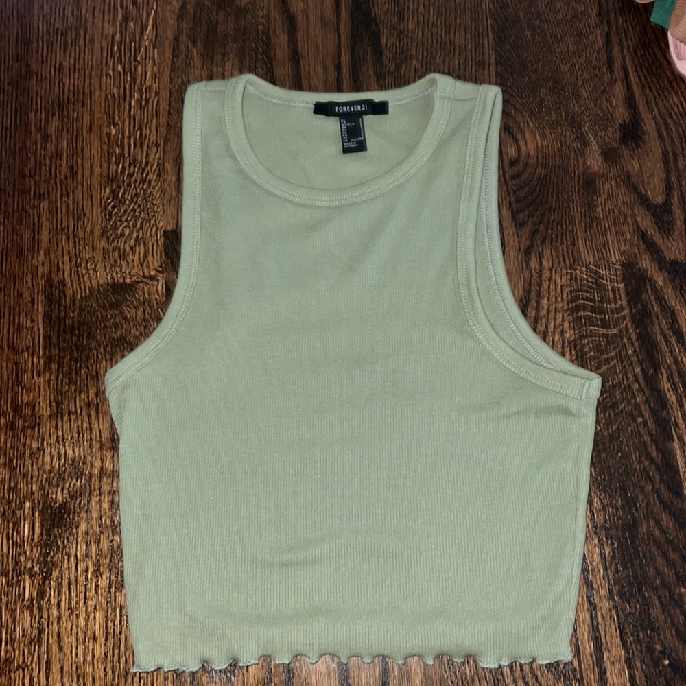 Forever 21 green crop tank